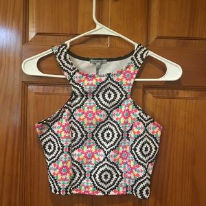 Kaleidoscope looking multicolored crop top